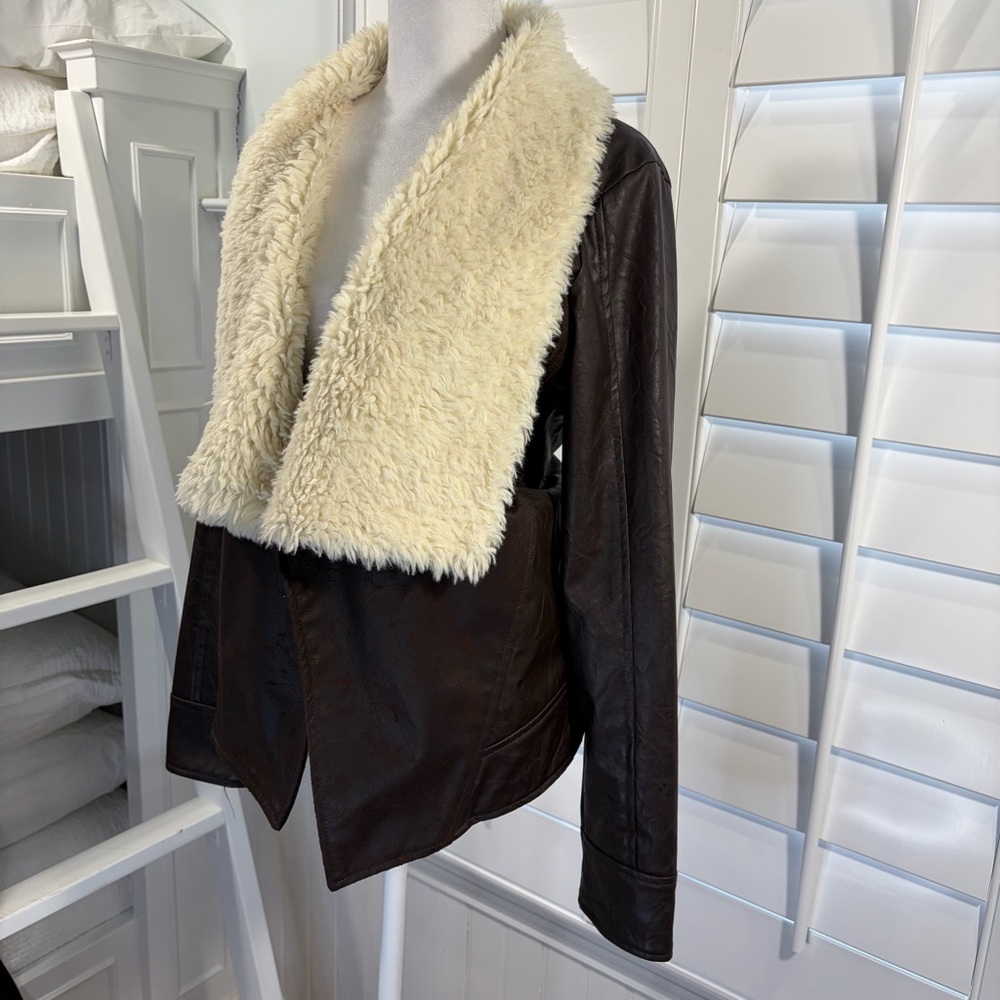 Jack by BB Dakota Brown Jacket with Faux Shearling Teddy Collar - Picture 3 of 8